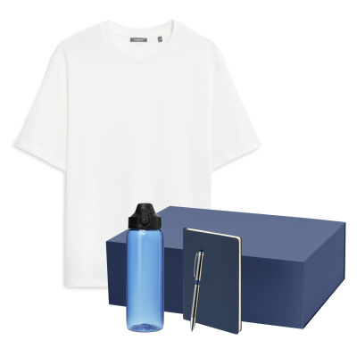Набор с одеждой RUST NEO (футболка, бутылка, ежедневник, ручка), белый/синий, XS/S