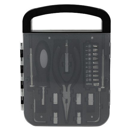 Набор инструментов Tools Unitrade, 22 инструмента, черный, в пластиковом футляре