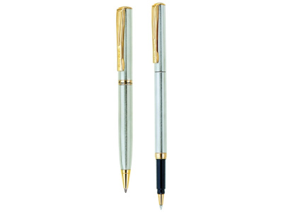 Набор Pierre Cardin PEN&PEN: ручка шариковая + роллер. Цвет - серебристый. Упаковка Е.