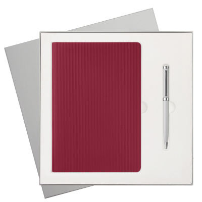 Подарочный набор Рейн (Rain), бургунди (ежедневник, ручка)