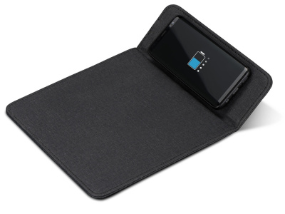 Коврик для мыши с беспроводной зарядкой Mist, темно-серый (Р) Коврик для мыши с беспроводной зарядкой Mist, темно-серый (Р)