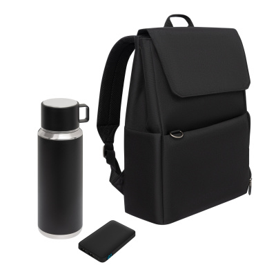 Подарочный набор Marco, черный (термос, ЗУ, рюкзак) Подарочный набор Marco, черный (термос, ЗУ, рюкзак)