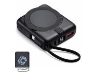 Магнитный беспроводной внешний аккумулятор c подсветкой лого Энчант, 10000 мАч