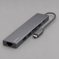 USB Type-C хаб 7-в-1, HDMI, Power Delivery, 2xUSB 3.0, RJ45, microSD/SD