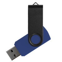 Флеш накопитель USB 2.0 Twister Сolor Mix 16GB, пластик Софт Тач/металл, темно-синий/черный