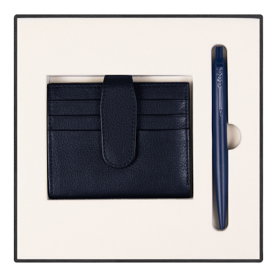 Набор подарочный Solution Superior Duo (ручка, футляр для кредитных карт), синий