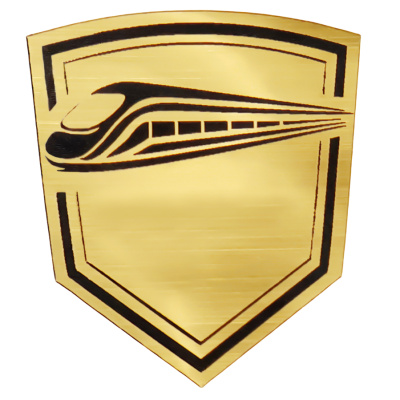 Шильд-наклейка поезд, золото