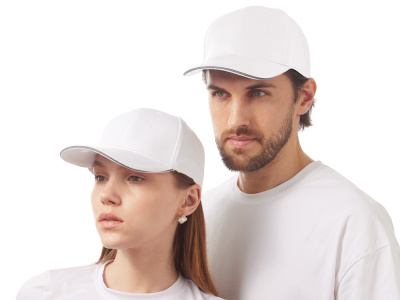 Кепка со светоотражающим кантом, белый