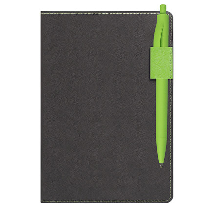 Ежедневник Flexy Freedom Latte А5, недатированный, в гибкой обложке серый/салатовый