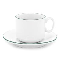 Чайная пара фарфоровая  220см³ экспресс Палитра, зеленый, в коробке