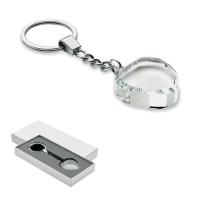 Glass heart award key ring