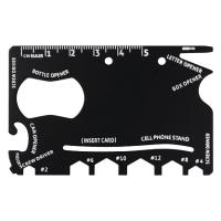 Мультитул Tools Capture в виде карточки, стальной, в чехле из кожзама, черный