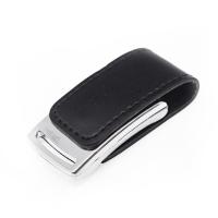 Флеш накопитель Shine, USB 2.0 64GB, металл/кожзам, серебро/черный