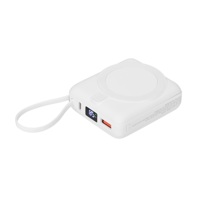 Внешний аккумулятор с подсветкой Ritter PD 10000mAh с функцией беспроводной зарядки 15W, белый