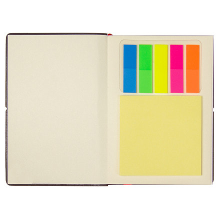 Блокнот А6 Van Diemen со стикерами, в гибкой обложке c резинкой в линейку, зеленый