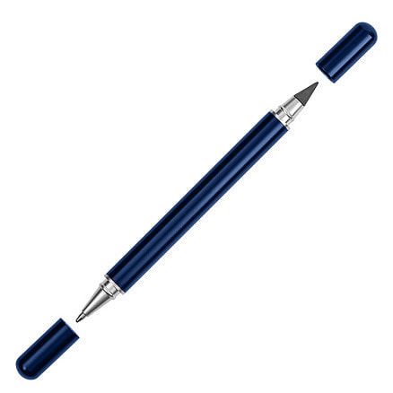 Ручка шариковая и вечный карандаш ETERNITY, металлическая, темно-синяя