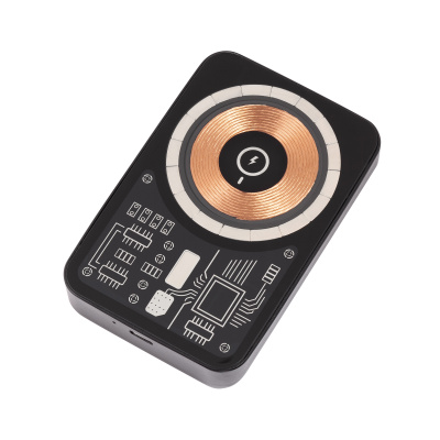 Беспроводное зарядное устройство "Skeleton" 10000 mAh с функцией MagSafe, прозрачный пластик/алюминий Беспроводное зарядное устройство "Skeleton" 10000 mAh с функцией MagSafe, прозрачный пластик/алюминий