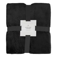 Плед мягкий флисовый Super Soft  Comfort Travel, 125*170 см, черный