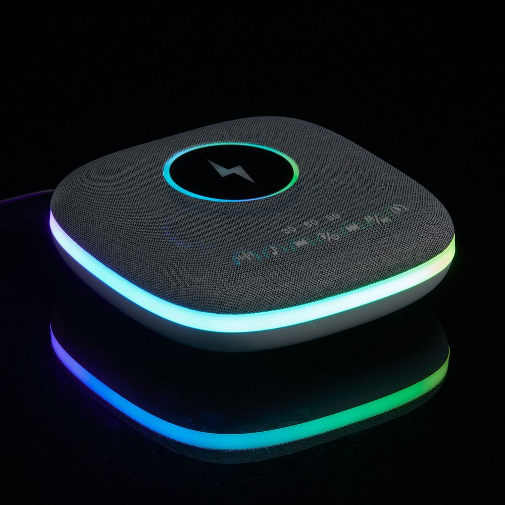 Bluetooth-колонка с беспроводной зарядкой и подсветкой Terrafonic Bluetooth-колонка с беспроводной зарядкой и подсветкой Terrafonic
