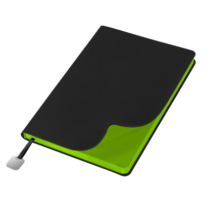 Ежедневник Flexy Latte Soft Touch Black Edition Color А5, черный/салатовый, недатированный, в гибкой обложке
