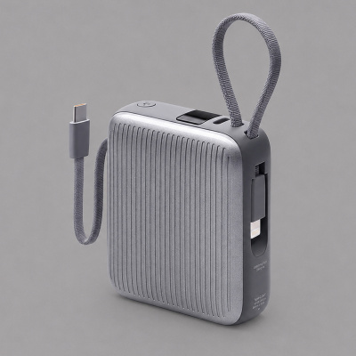 Внешний АКБ NRG Turbo Cable 10000 mAh, 22,5Вт, графит, Deppa
