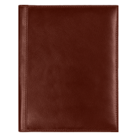 Суперобложка из натуральной кожи Universal leather размер А5+ , коричневая,  с блокнотом