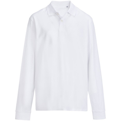 Рубашка поло унисекс с длинным рукавом Pacific LSL, белая, размер XS