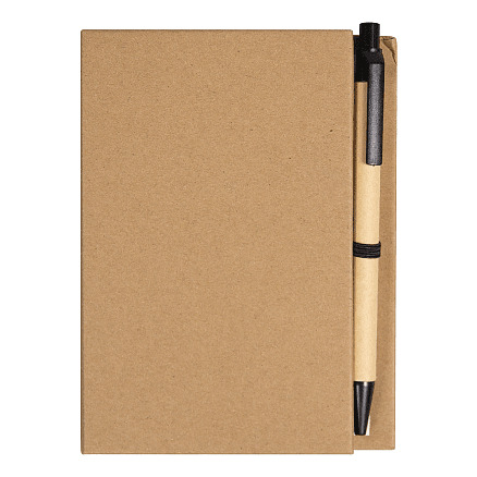 Блокнот А6 Stick and go с ручкой и набором стикеров в твердом переплете, размер 11*14,5*1 см, крафт