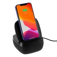 Колонка с беспроводной зарядкой Esca и подсветкой логотипа Колонка с беспроводной зарядкой Esca и подсветкой логотипа