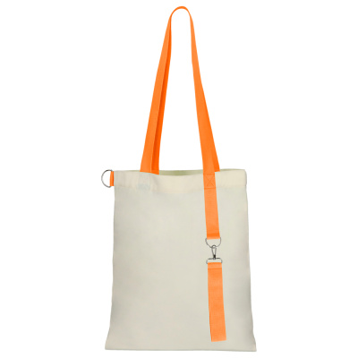 Сумка для покупок White GLOW 325 г/м² с ремувкой, оранжевая