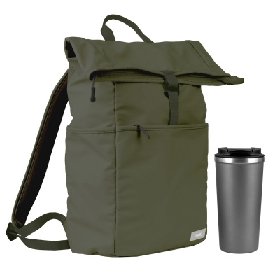 Подарочный набор Palermo, Boston, зеленый/серый (рюкзак, термокружка) Подарочный набор Palermo, Boston, зеленый/серый (рюкзак, термокружка)