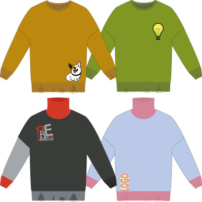 Свитер оверсайз Tricksy Net Grunge на заказ, акрил, размер S/M