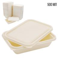 Набор контейнеров с крышкой из кукурузного крахмала,  500 мл (50шт)