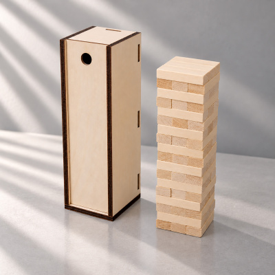 Настольная игра из дерева Башня в деревянной коробке