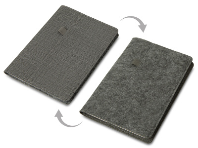 Двустороннее портфолио из рпет-фетра и искусственной кожи Felt, серый