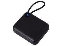 Внешний аккумулятор со встроенным кабелем Liri, QC/PD, 10000 мАч