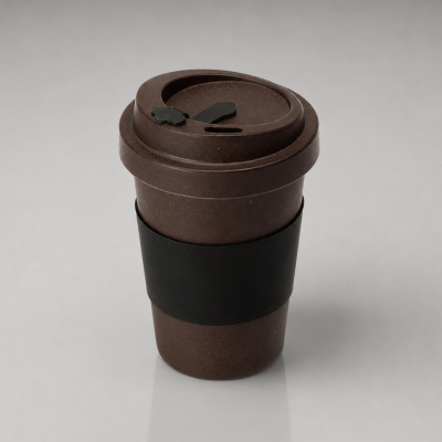 Стакан из кофе с силиконовой манжетой Latte, коричневый