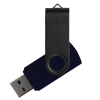 Флеш накопитель USB 2.0 Twister Assembly 16GB, пластик Софт Тач/металл, черный/черный