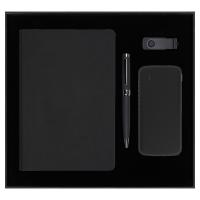 Набор подарочный Solution Prestige Quadro (ежедневник, внешний аккумулятор, флеш-накопитель, ручка), чёрный