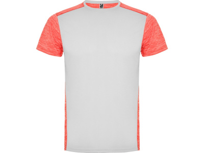 Спортивная футболка Zolder мужская, белый/меланжевый неоновый коралловый