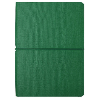 Блокнот А6 Van Diemen со стикерами, в гибкой обложке c резинкой в линейку, зеленый