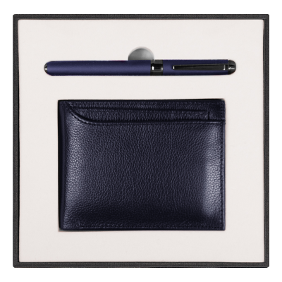 Набор подарочный Solution Superior Duo (кошелек с картхолдером, ручка роллер), синий