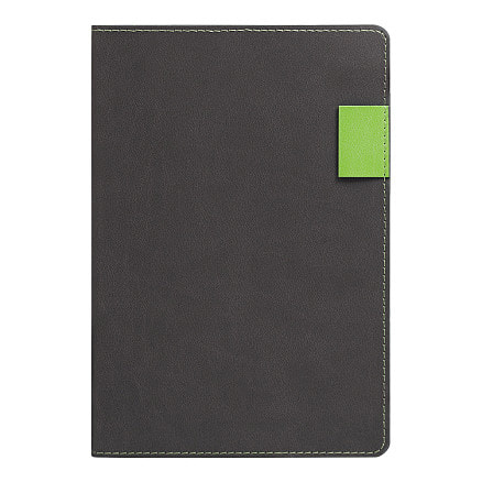 Ежедневник Flexy Freedom Latte А5, недатированный, в гибкой обложке серый/салатовый