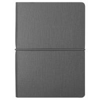 Блокнот А6 Van Diemen со стикерами, в гибкой обложке c резинкой в линейку, серый