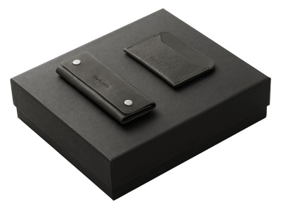 Подарочный набор Long River: картхолдер, ключница, черная коробка