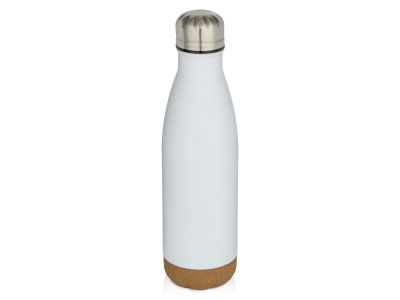 Бутылка для воды Cove из нержавеющей стали с двойными стенками и вакуумной изоляцией, объемом 500 мл, с пробковыми деталями - Белый