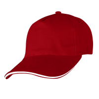 Бейсболка "Люкс NEW" красная (белый кант)