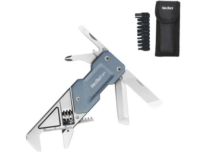 Мультитул-ключ Nextool Light Wrench W1 с набором бит, 6 функций, голубо-серый (NE20270)