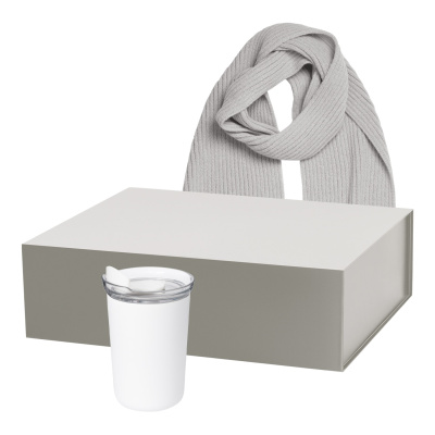 Подарочный набор Strada, Forges, белый (термокружка, шарф)