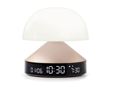 Светильник с часами и световым будильником Mina Sunrise, золотистый